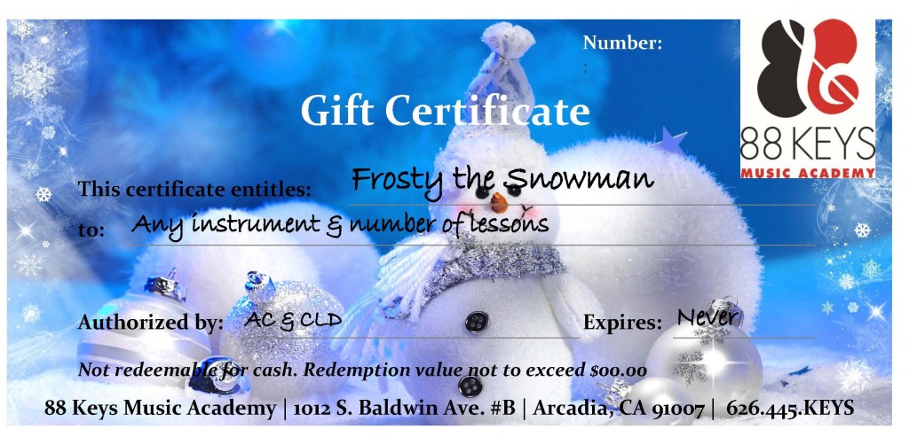 Holiday Gift Certificates Available Now!