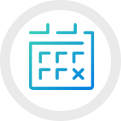 Green to blue gradient calendar icon