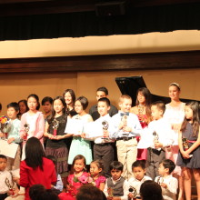 88 keys music academy Spring Festival Recital - 5/2/15 Student Trophy Presentation with students on stage - 88 Keys Academy Arcadia