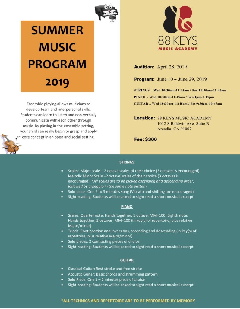 88 Keys Music Academy Summer Program 2019