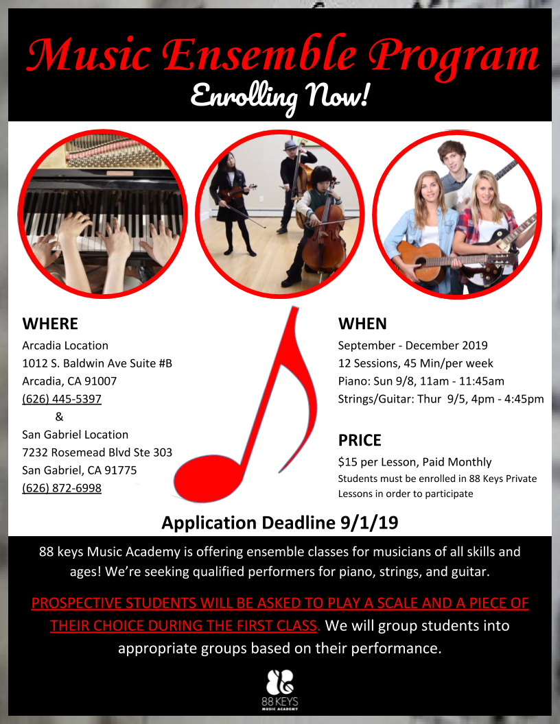 88 keys music ensemble enrollment